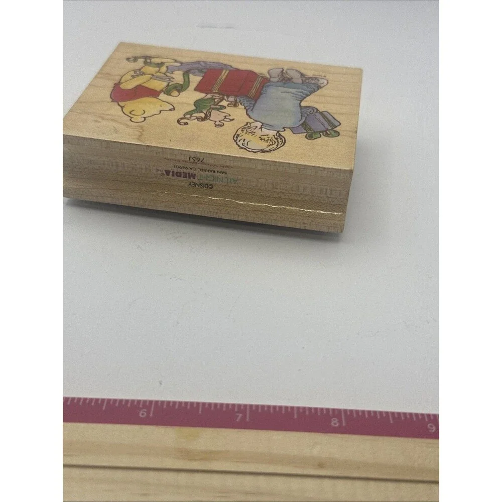 All Night Media Rubber Stamps 765J GIFT WRAPPING PARTY CHRISTMAS winnie the pooh